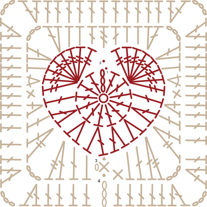 Heart Net Pattern Heart Granny Square| Free Written and Diagram Patterns| Yeezhee